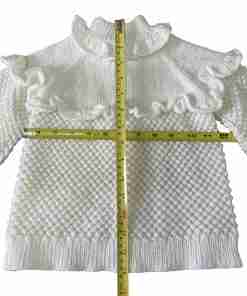 Hand Knitted Baby Turtleneck Spring Button Up - Pink Floral - SANIYE - Image 5