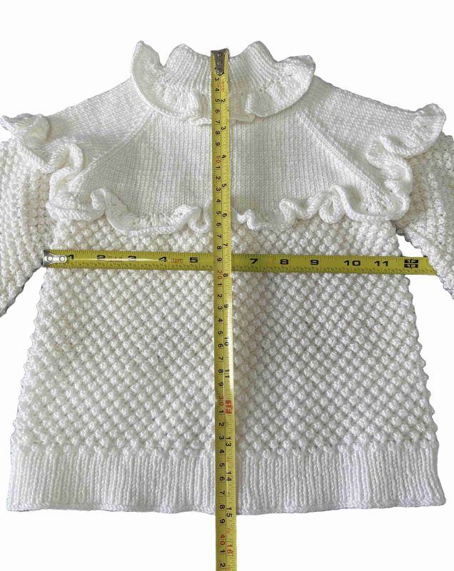 Hand Knitted Baby Turtleneck Spring Button Up - Pink Floral - SANIYE - Image 5