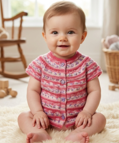 SANIYE Baby Girls Pink Fair Isle Knit Dress